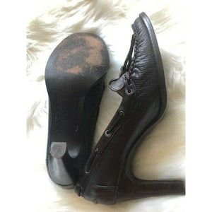 Michael Kors Pumps Women's Size 7.5M Shoes High Heels Brown Leather Bow Loafer